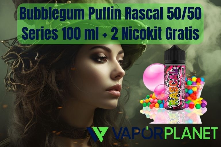 Bubblegum Puffin Rascal 50/50 Series 100 ml + 2 Nicokit grátis