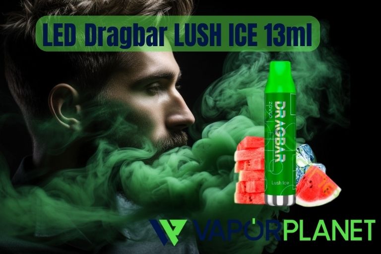 LED - Dragbar LUSH ICE 13ml - 5000 PUFF - Zovoo by VooPoo - Descartável SEM NICOTINA