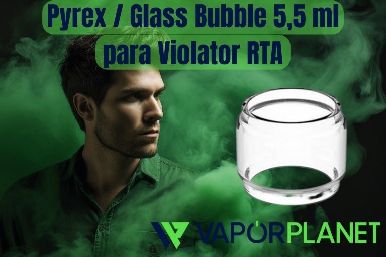 Pyrex / Glass Bubble 5,5 ml para Violator RTA - Qp Design