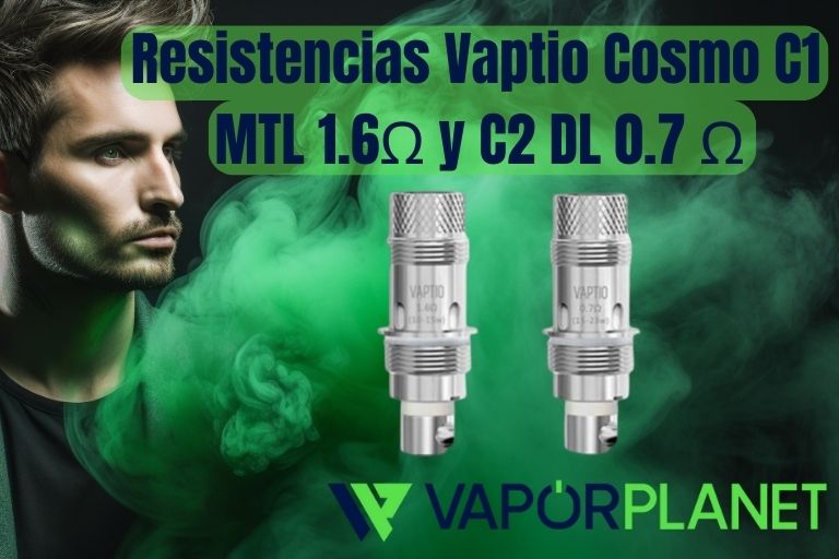 Resistencias Vaptio Cosmo C1 MTL 1.6Ω y C2 DL 0.7 Ω